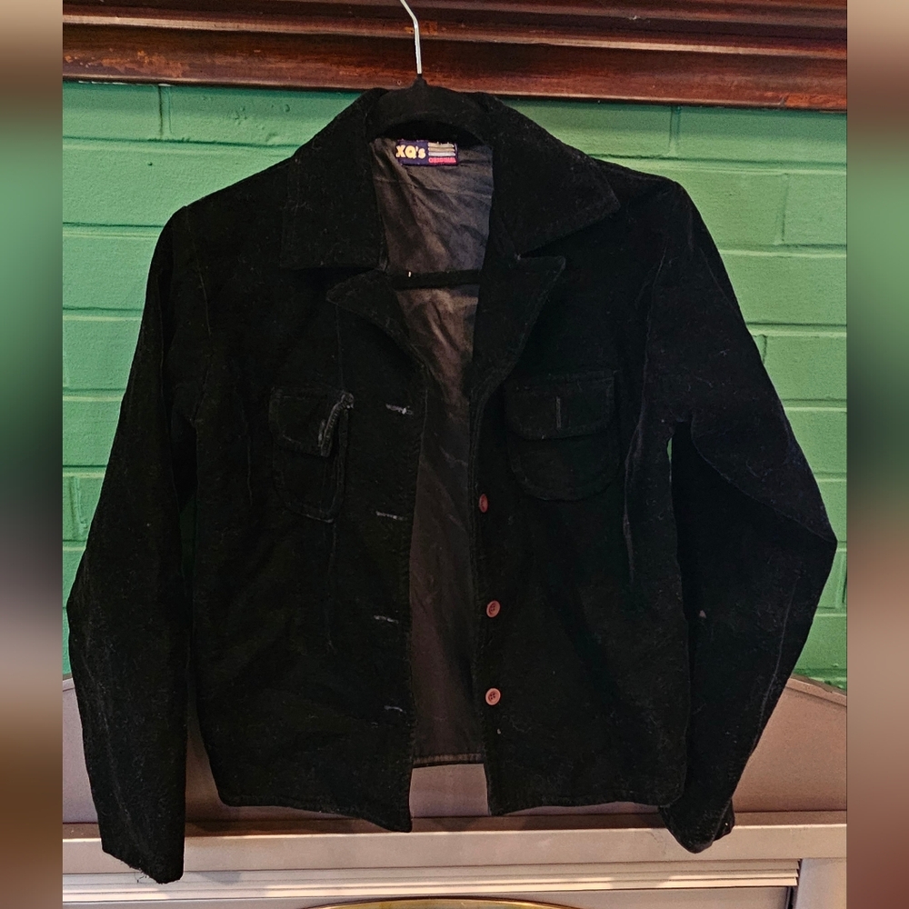 Genuine Vintage Velvet Field Jacket in Black by XQ